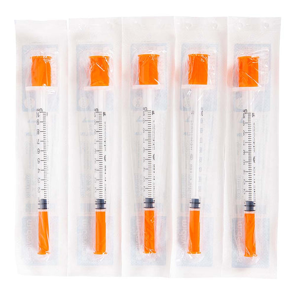 1mL Syringe with Fixed 29G x 8mm Needle, Pack of 10