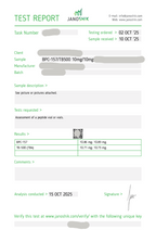 Janoshik Test Report for BPC-157 10mg and TB-500 10mg blend – quantity verified by independent third-party testing, Solatide Biosciences