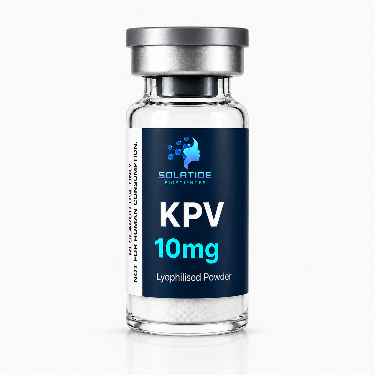 KPV 10mg lyophilised powder vial – Solatide Biosciences research peptide, not for human consumption